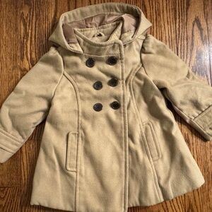 Old Navy Tan Kids Pea Coat Hooded Jacket